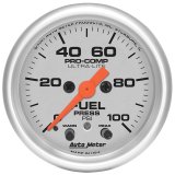 Autometer Ultra-Lite 52mm 0-100 PSI Fuel Pressure w/ Peak Memory Warning Gauge thumbnail 4
