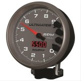 Autometer 5 inch Ultimate III Playback Tachometer 9000 RPM - Silver thumbnail 4