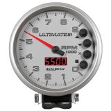 Autometer 5 inch Ultimate III Playback Tachometer 9000 RPM - Silver thumbnail 6
