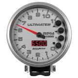Autometer 5 inch Ultimate III Playback Tachometer 11000 RPM - Silver thumbnail 7