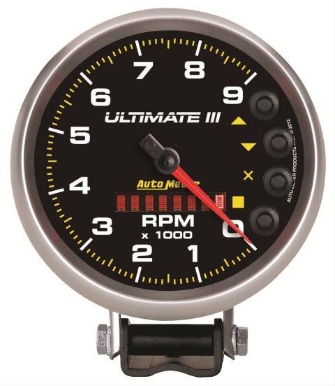 Autometer 5 inch Ultimate III Playback Tachometer 9000 RPM - Black