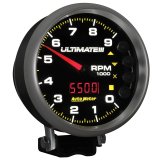 Autometer 5 inch Ultimate III Playback Tachometer 9000 RPM - Black thumbnail 9
