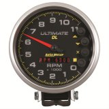 Autometer 5 inch Ultimate DL Playback Tachometer 11000 RPM - Black thumbnail 2