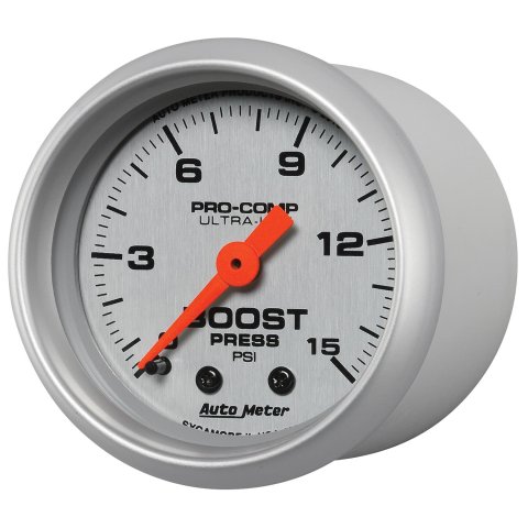 Autometer Ultra-Lite 52mm 0-15 PSI Mechanical Boost Gauge thumbnail 2