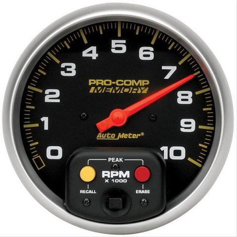 Autometer Pro-Comp 5 inch 10K RPM with Peak Memory In-Dash Tachometer