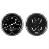 Auto Meter Gauge Kit 2 pc. Quad & Speedometer 3 3/8in Old Tyme Black thumbnail 1