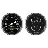 Auto Meter Gauge Kit 2 pc. Quad & Speedometer 3 3/8in Old Tyme Black thumbnail 3
