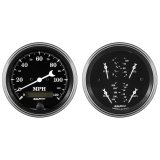 Auto Meter Gauge Kit 2 pc. Quad & Speedometer 3 3/8in Old Tyme Black thumbnail 4