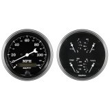 Auto Meter Gauge Kit 2 pc. Quad & Speedometer 5in Old Tyme Black thumbnail 4