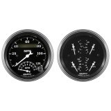 Auto Meter Gauge Kit 2 pc. Quad & Tach/Speedo 3 3/8in Old Tyme Black thumbnail 2