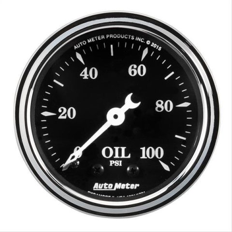 Auto Meter Gauge Oil Press 2 1/16in 100psi Mech Old Tyme Black thumbnail 1