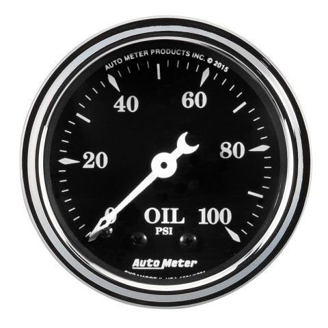 Auto Meter Gauge Oil Press 2 1/16in 100psi Mech Old Tyme Black thumbnail 2