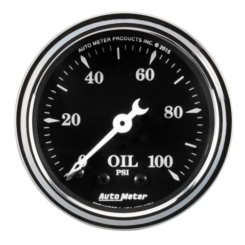 Auto Meter Gauge Oil Press 2 1/16in 100psi Mech Old Tyme Black thumbnail 3