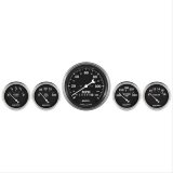 Auto Meter Gauge Kit 5 pc. 3 3/8in & 2 1/16in Elec. Speedometer Old Tyme Black thumbnail 1