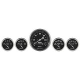 Auto Meter Gauge Kit 5 pc. 3 3/8in & 2 1/16in Elec. Speedometer Old Tyme Black thumbnail 3