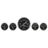 Auto Meter Gauge Kit 5 pc. 3 3/8in & 2 1/16in Elec. Speedometer Old Tyme Black thumbnail 4
