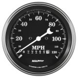 Auto Meter Gauge Speedo. 3 3/8in 120mph Elec. Prog. w/ Wheel Odo Old Tyme Black thumbnail 2