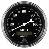 Auto Meter Gauge Speedo. 3 3/8in 120mph Elec. Prog. w/ LCD Odo Old Tyme Black thumbnail 1