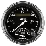 Auto Meter Gauge Tach/Speedo 3 3/8in 120mph & 8k RPM Elec. Program. Old Tyme Blk thumbnail 3