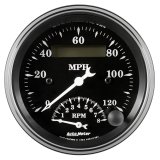 Auto Meter Gauge Tach/Speedo 3 3/8in 120mph & 8k RPM Elec. Program. Old Tyme Blk thumbnail 4