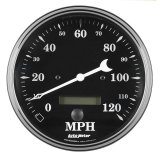 Auto Meter Gauge Speedo. 5in 120mph Elec. Prog. w/ LCD Odo Old Tyme Black thumbnail 2