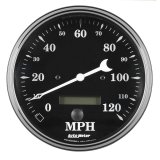 Auto Meter Gauge Speedo. 5in 120mph Elec. Prog. w/ LCD Odo Old Tyme Black thumbnail 4
