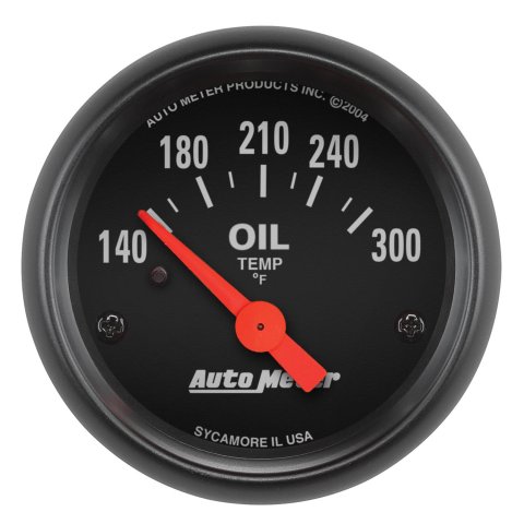 Autometer Z-Series 52mm 140-300 Degrees F Electric Oil Temp Gauge thumbnail 1