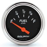 Autometer Designer Black 2 1/16in 0 Ohm E to 90 Ohm F Electronic Fuel Level Gauge thumbnail 1