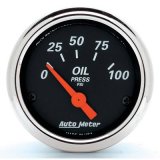 Autometer Designer Black 2 1/16in 100 PSI Electronic Oil Pressure Gauge thumbnail 1