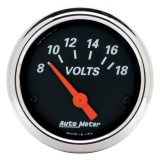 Autometer Designer Black 2 1/16in 18 Volt Electronic Voltage Gauge thumbnail 6