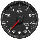 Autometer Spek-Pro Black 2 1/16 inch 8K RPM Tach w/ Shift Light and Peak Memory thumbnail 7