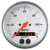 Autometer Arctic White 3-3/8in Electric Speedometer with 2-1/16in Volt/Water/Oil/Fuel thumbnail 1