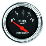 Autometer Traditional Chrome 52mm Short Sweep 0 Ohm - 90 Ohm Full Electrical Fuel Level Gauge thumbnail 2
