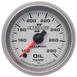 Autometer Ultra-Lite II 52mm 140-280 Deg F Full Sweep Electric Oil Temperature Gauge thumbnail 3