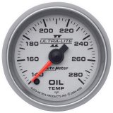 Autometer Ultra-Lite II 52mm 140-280 Deg F Full Sweep Electric Oil Temperature Gauge thumbnail 5