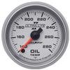 Autometer Ultra-Lite II 52mm 140-280 Deg F Full Sweep Electric Oil Temperature Gauge thumbnail 7