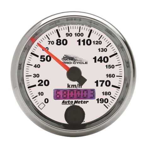 Autometer Pro-Cycle Gauge Speedo 2 5/8in 120 Mph Elec White