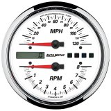Autometer Pro-Cycle Gauge Tach/Speedo 4 1/2in 8K Rpm/120 Mph White thumbnail 4