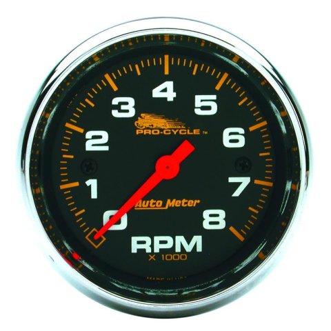 Autometer Pro-Cycle Gauge Kit 6 Pc. Kit 3 3/8in & 2 1/16in Bagger White thumbnail 6