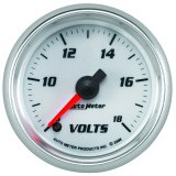Autometer Pro-Cycle Gauge Voltmeter 2 1/16in 18V Digital Stepper Motor White thumbnail 5