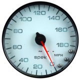 Autometer Spek-Pro Gauge Speedometer 5in 180 Mph Elec. Programmable White/Black thumbnail 5