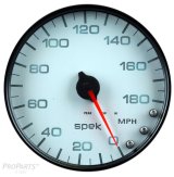 Autometer Spek-Pro Gauge Speedometer 5in 180 Mph Elec. Programmable White/Black thumbnail 1