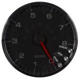 Autometer Spek-Pro Gauge Tachometer 5in 8K Rpm W/Shift Light & Peak Mem Black/Chrome thumbnail 5