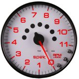 Autometer Spek-Pro Gauge Tachometer 5in 11K Rpm W/Shift Light & Peak Mem White/Black thumbnail 2