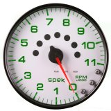 Autometer Spek-Pro Gauge Tachometer 5in 11K Rpm W/Shift Light & Peak Mem White/Black thumbnail 4