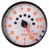 Autometer Spek-Pro Gauge Tachometer 5in 11K Rpm W/Shift Light & Peak Mem White/Black thumbnail 5