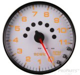 Autometer Spek-Pro Gauge Tachometer 5in 11K Rpm W/Shift Light & Peak Mem White/Black thumbnail 1