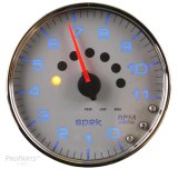 Autometer Spek-Pro Gauge Tachometer 5in 11K Rpm W/Shift Light & Peak Mem Silver/Chrome thumbnail 2