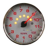 Autometer Spek-Pro Gauge Tachometer 5in 11K Rpm W/Shift Light & Peak Mem Silver/Chrome thumbnail 8