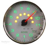 Autometer Spek-Pro Gauge Tachometer 5in 11K Rpm W/Shift Light & Peak Mem Silver/Chrome thumbnail 1
